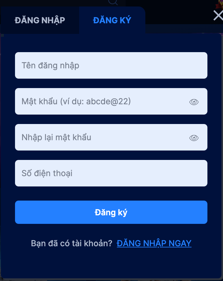 hướng dẫn đăng ký tk FABET